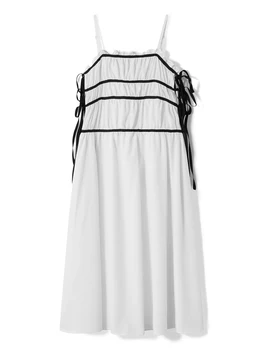 Женское платье Faretumiya Y2k на бретелях с рюшами, без рукавов, с глубоким вырезом, Облегающее Многослойное короткое платье на бретелях, Повседневное летнее платье для выхода