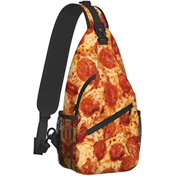 Забавная Пицца, Унисекс, Нагрудные сумки, рюкзак-слинг через плечо, Дорожный Походный рюкзак, сумка через плечо для женщин, мужчин, один размер