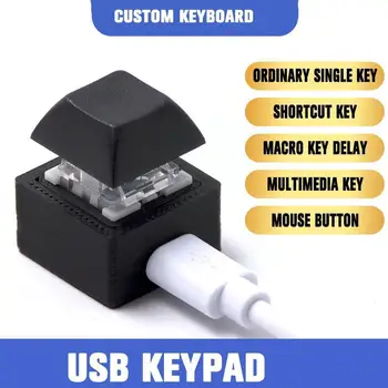 Клавиатура быстрого доступа с одной клавишей USB, Программируемая на заказ Клавиатура с Макроклавишами, Мини-Механическая Клавиатура с одной горячей клавишей Мыши, Кнопочная клавиатура M0K6