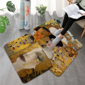 Коврик для пола Gustav Klimt The Kiss Коврик для ванной, Домашний коврик в скандинавском стиле, Коврики для ванной и туалета, Коврик для спальни