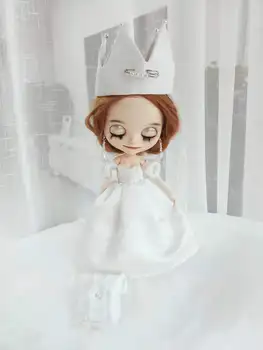 Кукольное платье Blythes подходит для 1/6 модного нового белого костюма принцессы мечты без бретелек, благородное вечернее платье подходит для куклы 30 см