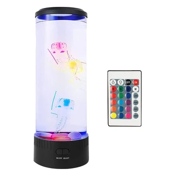 Лавовая лампа в виде медузы, светодиодная лампа с 7 цветами, меняющая настроение, Круглая Аквариумная лампа в виде медузы, Ночная лампа для офиса и дома