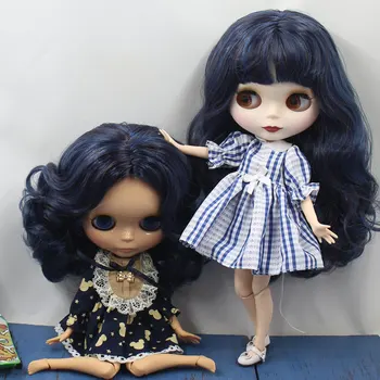 ЛЕДЯНАЯ кукла DBS Blyth 1/6 30 см bjd Черные смешанные синие волосы обнаженное совместное тело с большой грудью игрушка для девочек в подарок BL62219219