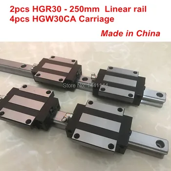 Линейная направляющая HGR30: 2шт HGR30 - 250 мм + 4шт HGW30CA линейный блок каретки с ЧПУ детали