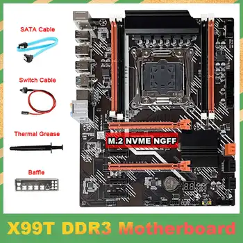 Материнская плата X99 + Кабель SATA + Кабель переключения + Перегородка + Термопаста LGA2011 V3 M.2 NVME NGFF для игровой материнской платы DDR3 4X16G