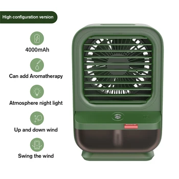 Мини-кондиционер, портативный охладитель воздуха, домашний USB-кулер, вентилятор воздушного охлаждения, перезаряжаемый вентилятор, Увлажнитель воздуха с ночником