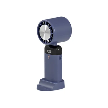 Мини-ручной вентилятор Емкостью 3600 мАч, Портативный Полупроводниковый Охлаждающий Настольный вентилятор, Складной Подвесной охладитель воздуха на шее, синий