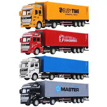 Модель контейнеровоза из сплава 1:48, игрушка Для моделирования Транспортного грузовика, игрушка Для детей, Познавательная Развивающая игрушка, подарок для детей