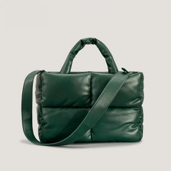 Модная женская сумка-тоут с кожаной подкладкой, дизайнерские стеганые сумки, роскошные мягкие сумки через плечо из искусственной кожи, хлопковая зимняя сумка Big 2022