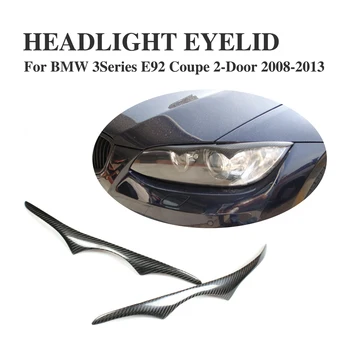 Накладки на фары из углеродного волокна, Накладки для бровей, накладки на планки, наклейки для BMW 3 Серии E92 Coupe 2-дверный 2008-2013, 2 шт./компл.