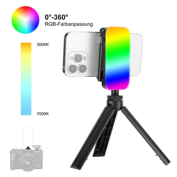 Новая RGB-подсветка для видеосъемки, портативная светодиодная подсветка для камеры с держателем телефона, Штатив, Светодиодная зеркальная подсветка для видеосъемки, видеоконференции