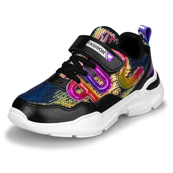 Обувь для мальчиков, обувь для девочек 2023, Весенне-осенняя Новая спортивная обувь, Разноцветные блестки, Милая блестящая обувь для папы