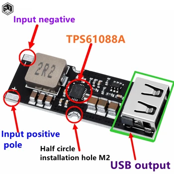 Одноэлементная Литиевая батарея Плата модуля повышения мощности 3,7 В 4,2 В Литр 5 В 9 В 12 В USB для быстрой зарядки мобильного телефона QC2.0 QC3.0 TPS61088