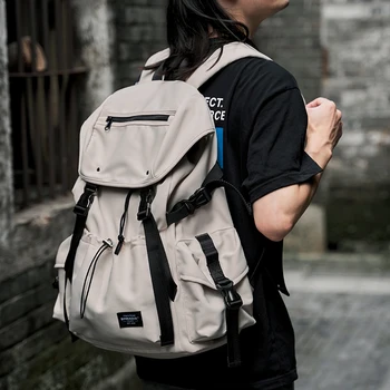 Оксфордский мужской рюкзак для ноутбука с диагональю 15,6 дюйма, Модная персонализированная водонепроницаемая школьная подростковая легкая сумка на шнурке для путешествий