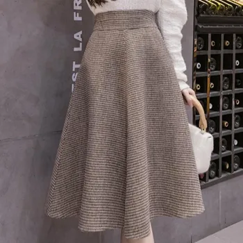 Осенне-зимние шерстяные юбки в стиле ретро 