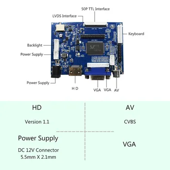 Плата контроллера HD MI VGA AV LCD для 15 дюймов B150XG02 QD15XL06 1024x768 30Pin LCD