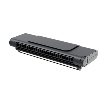 Портативный USB-вентилятор для зарядки без листьев, мощный подвесной вентилятор с экраном (черный, 1 комплект)