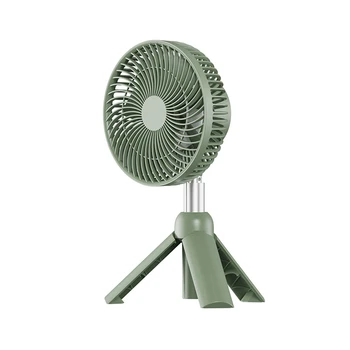 Портативный вентилятор для кемпинга, перезаряжаемый электрический вентилятор, автоматическое встряхивание головы, потолочный светодиодный светильник, штатив, настольный вентилятор