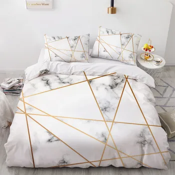 Простые Комплекты постельного белья с мраморным рисунком, пододеяльник в европейском и американском стиле, Роскошное геометрическое одеяло для женщин, украшения для комнаты подростков