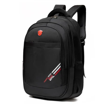 Рюкзак для студентов колледжа, мужские школьные сумки Большой емкости для подростков, мальчиков, Нейлон, черный