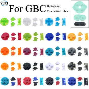 Цветная Пластиковая Кнопочная клавиатура YuXi AB D Pad Кнопки включения Выключения Питания С силиконовой токопроводящей резиной Для Gameboy Color Для GBC