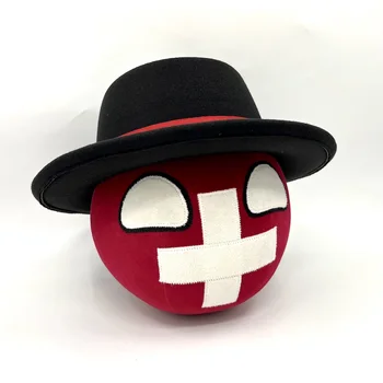 Швейцарский Мяч и Морионовый шлем Кукла CHE countryballs plushies Косплей Polandball Плюшевая Игрушка для Подарка 20 см
