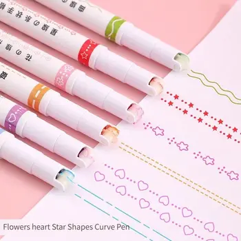 Школьные канцелярские принадлежности в форме вкладыша Художественные маркеры Художественные маркеры Ручки Curve Highlighter Люминесцентные ручки Line Colored Pen