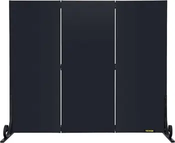 Экран, 47 x 34,3 дюйма, 3-панельный Железный Отдельно стоящий Искрогаситель с опорой, Металлическая поделка, В комплекте Клещ для метлы, Лопата-Кочерга, для F